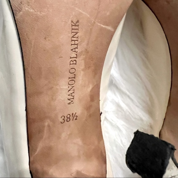 Manolo Blahnik Nude Peep-Toe Pumps Size 8.5 👠 - Picture 8 of 8